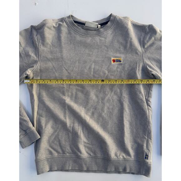 Fjallraven Sweater Mens Medium Gray Sweatshirt Vardag Crew Neck Logo Outdoors - Picture 3 of 6
